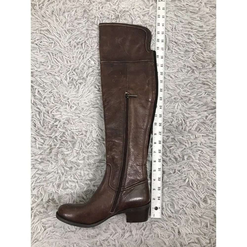 VINCE CAMUTO BALDWIN brown leather over‎ knee high boots sz 5.5 $248